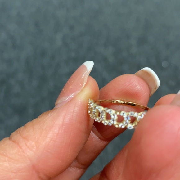 New 14K yellow Gold CZ Cuban Band - Picture 8 of 12